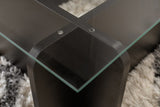 Sofabord Sort Træ Melamin Glas Opal 105x65x30 cm 