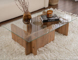 Sofabord Atlantisk Fyrretræ Melamin Glas Opal 105x65x30 cm 