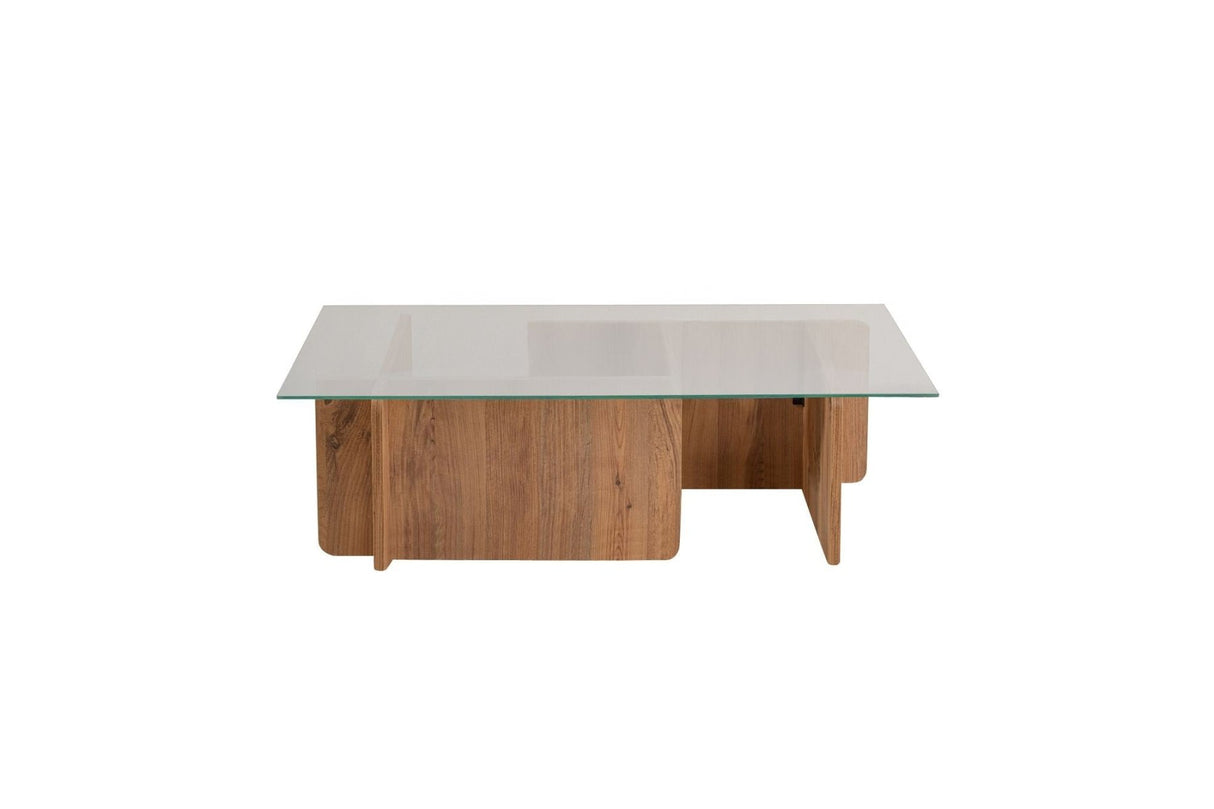 Sofabord Atlantisk Fyrretræ Melamin Glas Opal 105x65x30 cm 