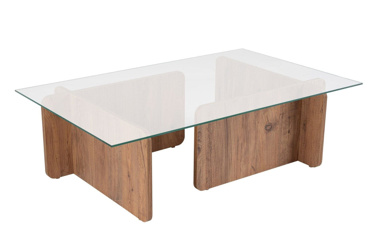 Sofabord Atlantisk Fyrretræ Melamin Glas Opal 105x65x30 cm 