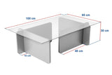 Sofabord Atlantisk Fyrretræ Melamin Glas Opal 105x65x30 cm 