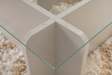 Sofabord Grå Melamin Glas Opal 105x65x30 cm 