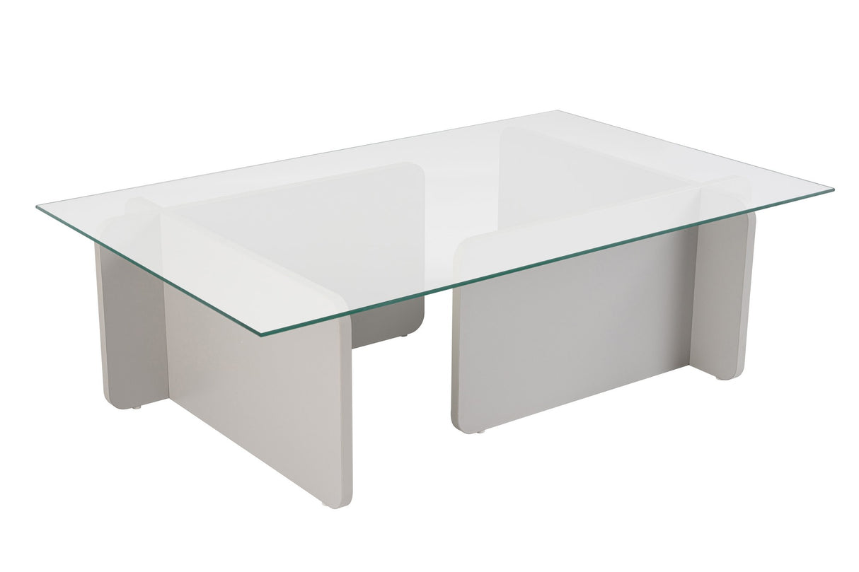 Sofabord Grå Melamin Glas Opal 105x65x30 cm 