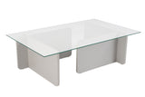 Sofabord Grå Melamin Glas Opal 105x65x30 cm 