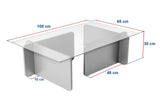 Sofabord Grå Melamin Glas Opal 105x65x30 cm 