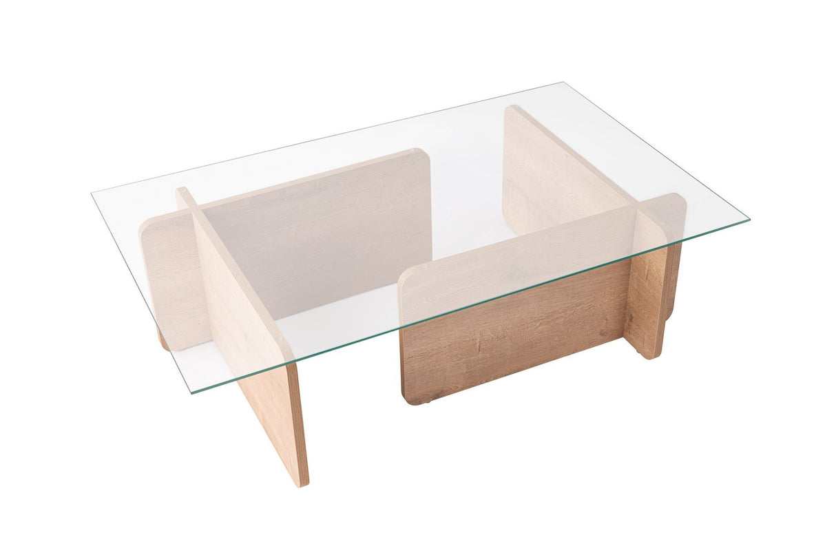 Salontafel Naturel Glas Opal 105x65x30 cm