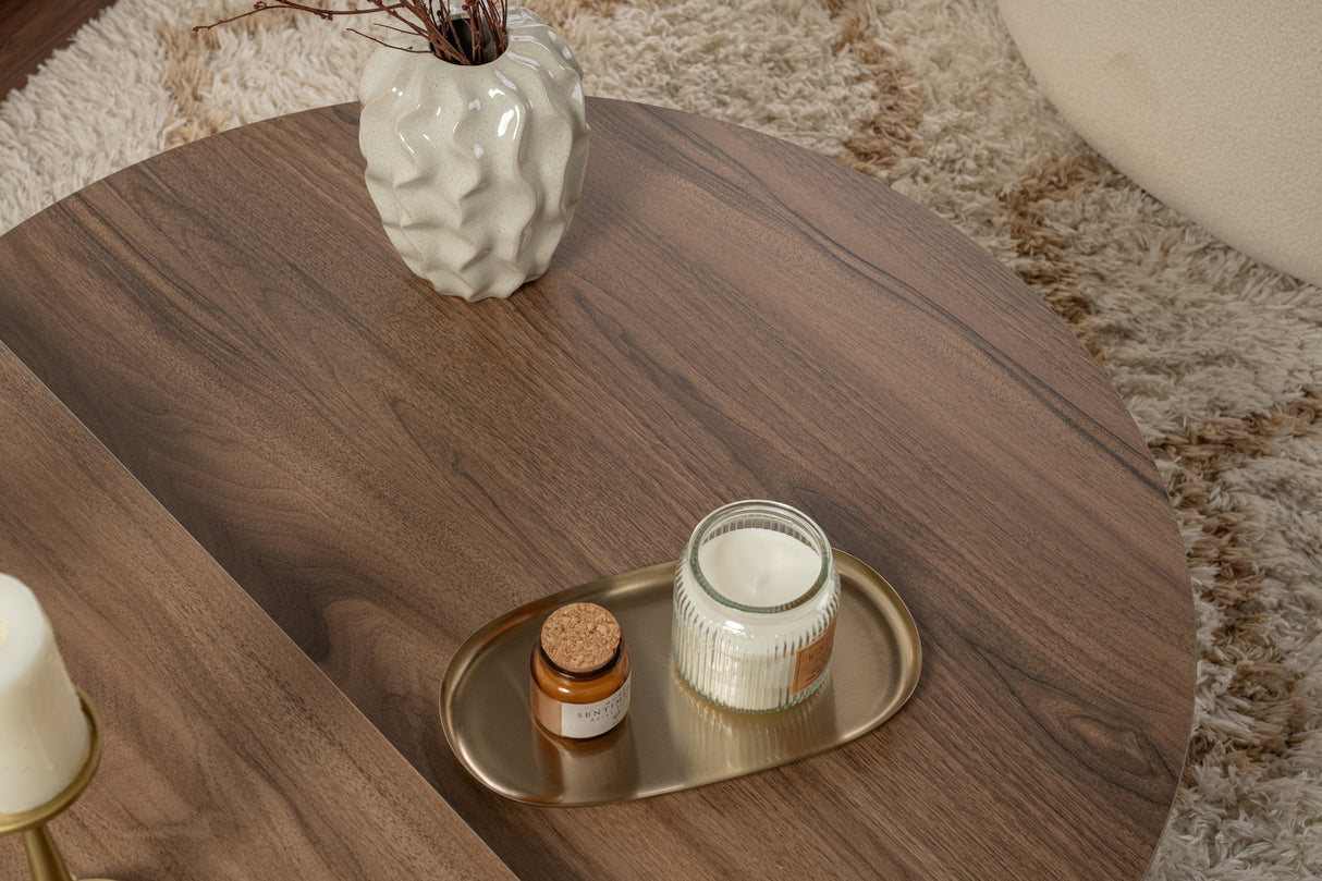 Orion salontafel Walnoot en Wit 90x60 cm Walnut White Melamine