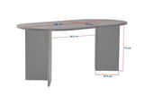 Ovalt spisebord travertin melamin - Japandi - 200x89,5x75 cm - Sota
