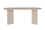 Ovalt spisebord travertin melamin - Japandi - 200x89,5x75 cm - Sota