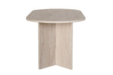 Ovalt spisebord travertin melamin - Japandi - 200x89,5x75 cm - Sota