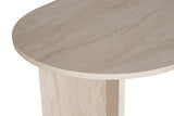 Ovalt spisebord travertin melamin - Japandi - 200x89,5x75 cm - Sota