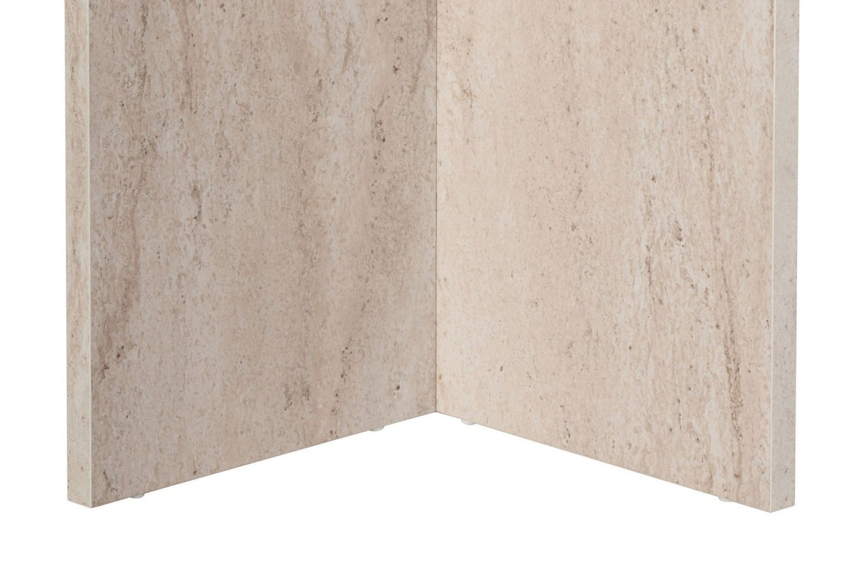 Ovalt spisebord travertin melamin - Japandi - 200x89,5x75 cm - Sota