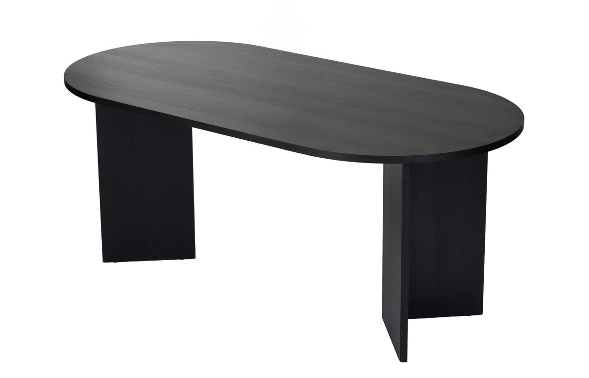 Eettafels - Ovale eettafel Zwart melamine - Japandi - 180x89,5x75 cm - Sota - Dimehouse