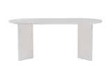 Eettafels - Ovale eettafel Wit melamine - Japandi - 180x89,5x75 cm - Sota - Dimehouse