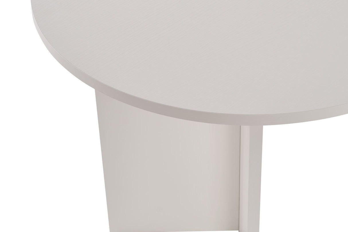 Eettafels - Ovale eettafel Wit melamine - Japandi - 180x89,5x75 cm - Sota - Dimehouse
