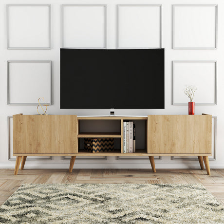 TV Meubels - TV Meubel Lotus Eik Melamine 180x50x34 cm - Dimehouse