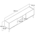 TV Meubels - TV Meubel Lotus Eik Melamine 180x50x34 cm - Dimehouse