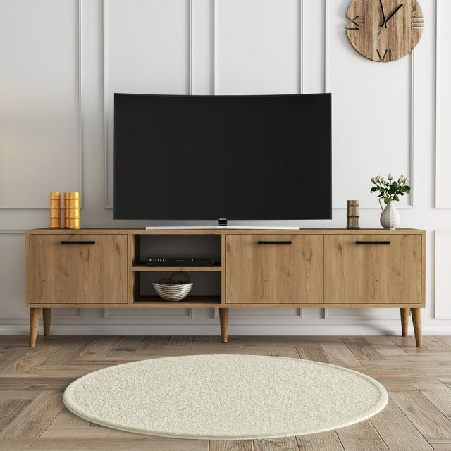TV Meubels - TV Meubel Exxen Eik Melamine 180x52x35 cm - Dimehouse