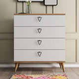 Ladekasten - Ladekast Versa Eik Wit Melamine 80x90,8x45 cm - Dimehouse