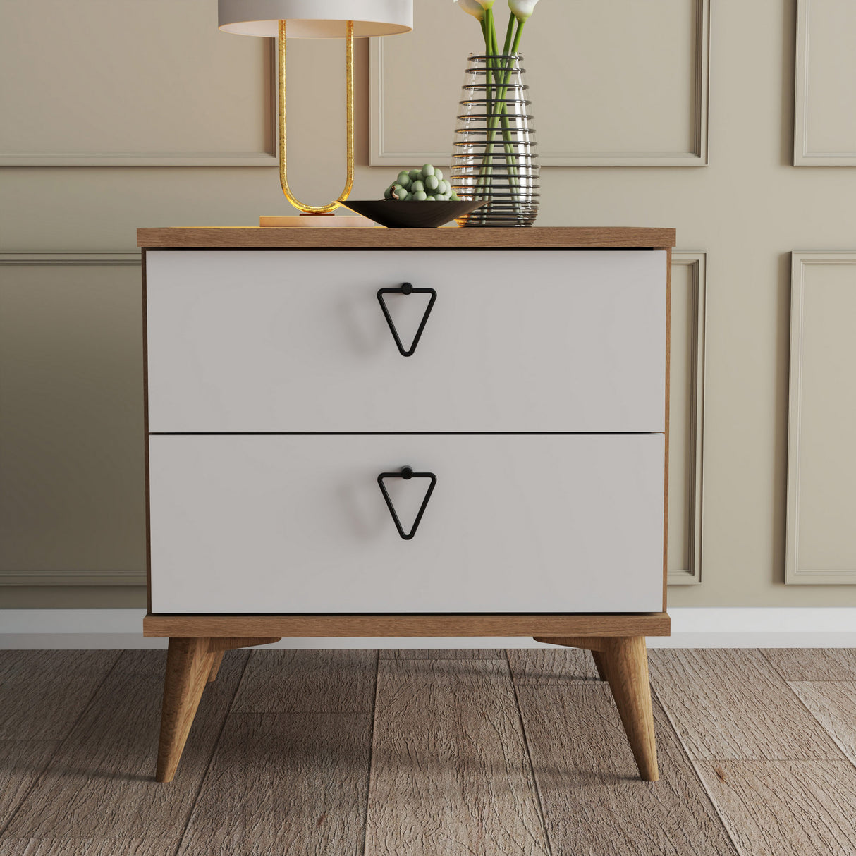 Sengebord Versa Eg Hvid Melamin 52x55,1x45 cm