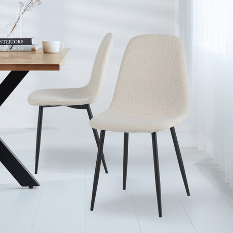 Sweep Spisestol Bouclé - Creme 