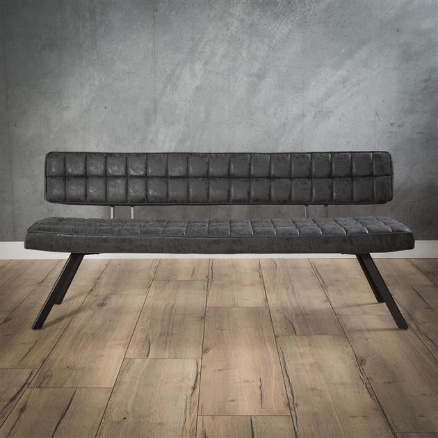 Spisestue sofa Madrid DH Interiør Sort LxBxH 186x44x22 Kunstlæder Ambient foto set forfra