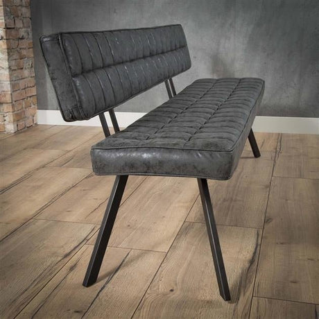 Spisestue sofa Madrid DH Interiør Sort LxBxH 186x44x22 Kunstlæder Atmosfærisk foto set fra siden