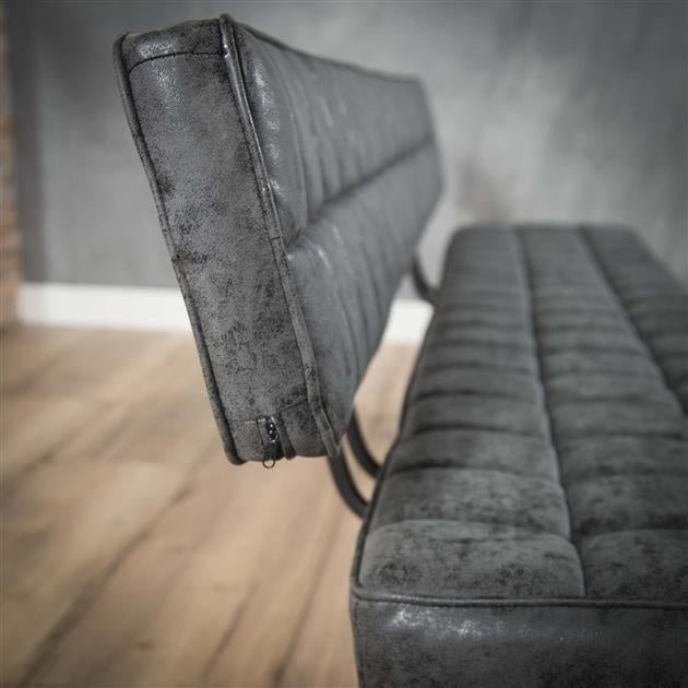 Spisestue sofa Madrid DH Interiør Sort LxBxH 186x44x22 Kunstlæder Atmosfære fotodetalje