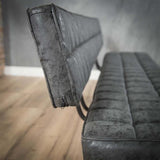 Spisestue sofa Madrid DH Interiør Sort LxBxH 186x44x22 Kunstlæder Atmosfære fotodetalje