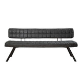Spisestue sofa Madrid DH Interiør Sort LxBxH 186x44x22 Kunstlæder Hvid foto set forfra