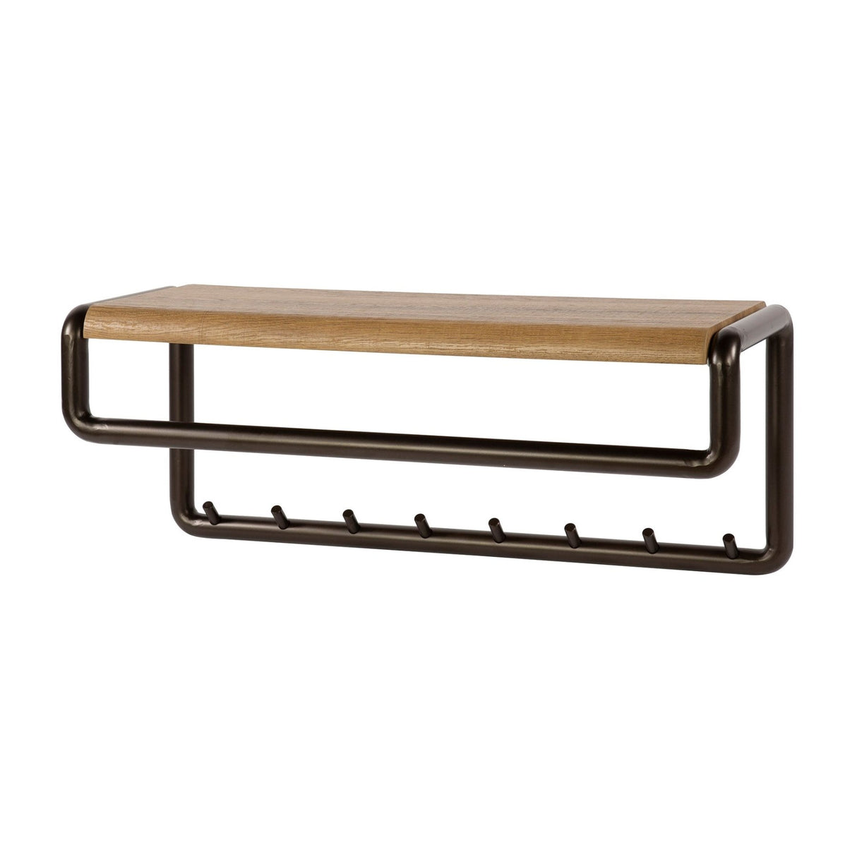 Kapstok Arlo stang og huehylde 8 kroge Drift brun 