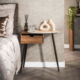 Borea Natbord til højre 1 skuffe Keramik Travertin 