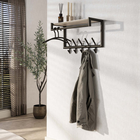 Kapstokvæg Travertin 2x5 knager 65 cm Melamin 