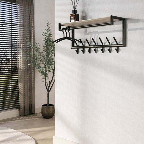 Krogstang Aria og huehylde 2x7 kroge melamin travertin 