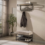 Schoenenbank-Schoenenbank Terra 85 cm bruin metaal-Dimehouse