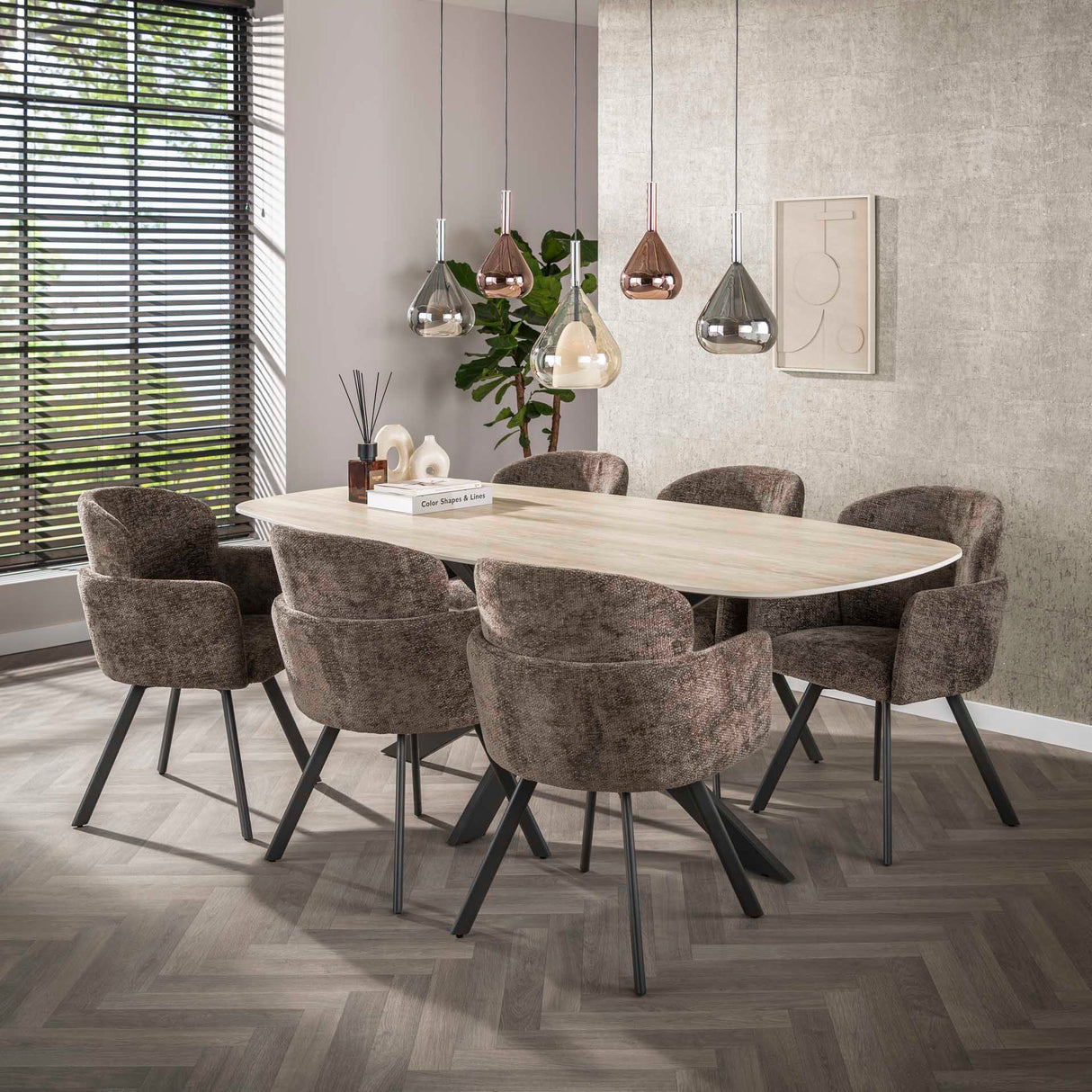 Sæt med 2 spisestuestole Comfortline Hoven Rich Taupe 