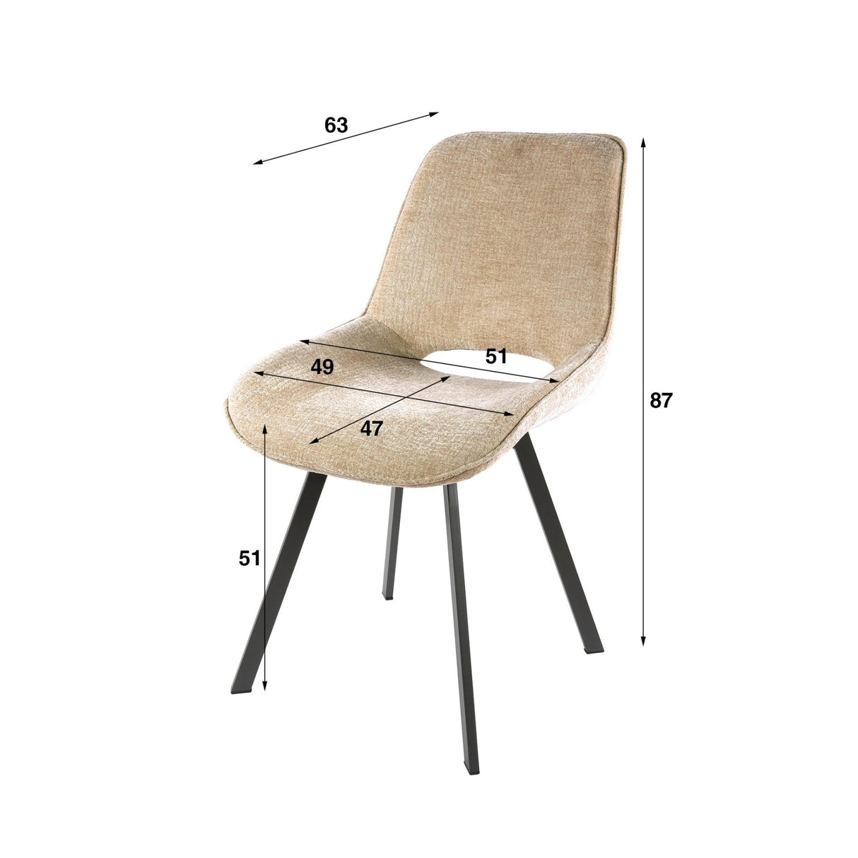 Sæt med 4 spisestuestole Avero drejelig Jaroq sand 