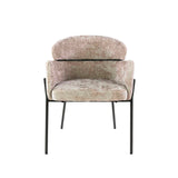 Spisebordsstol Lola Bouclé stof Sandfarvet med rund ryg og armlæn 