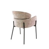 Spisebordsstol Lola Bouclé stof Sandfarvet med rund ryg og armlæn 