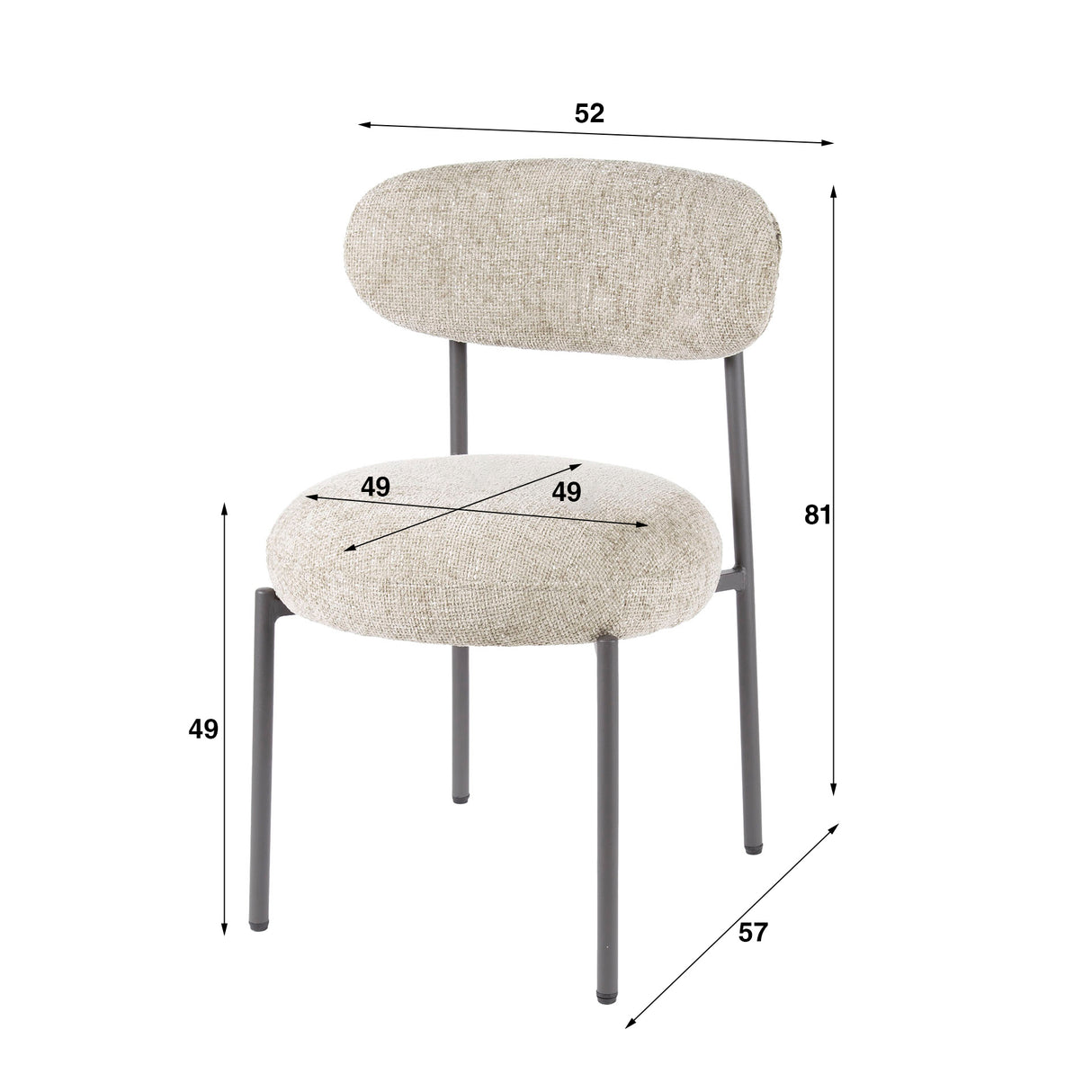 Set van 2 eetkamerstoelen Aero Tissee Cargo zand