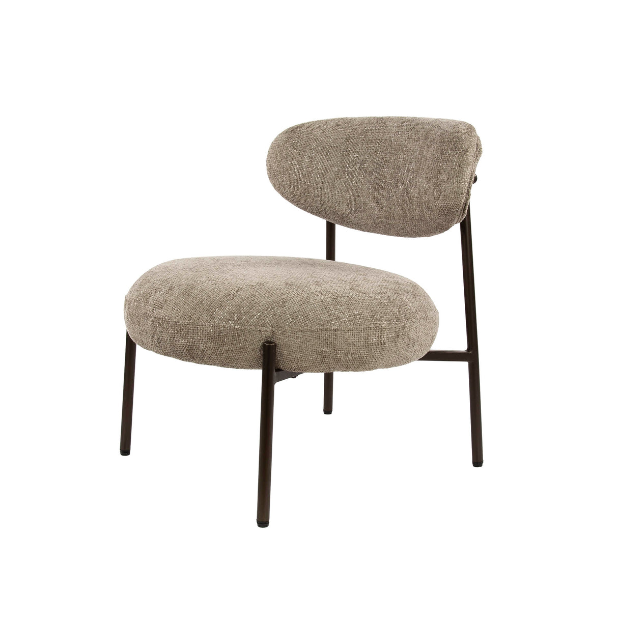 Nova Rund Fotel – Sandfarvet Stoff 