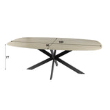 Aureo Ovalt Bord 180 cm Travertin Keramik 