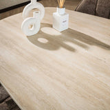Valente Ovalt 215 Travertin 3D Keramik Spisebord 