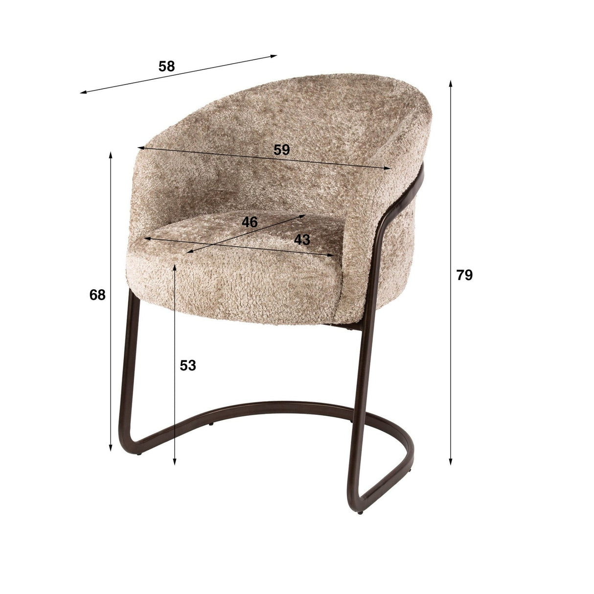 Sæt med 2 spisestuestole Reno Alura sand 