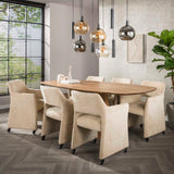 Sæt med 2 spisestolene Jaroq sand på hjul 