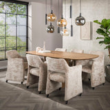 Sæt med 2 spisestol Siena Alura sand med hjul 