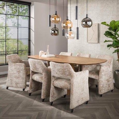 Sæt med 2 spisestol Siena Alura sand med hjul 