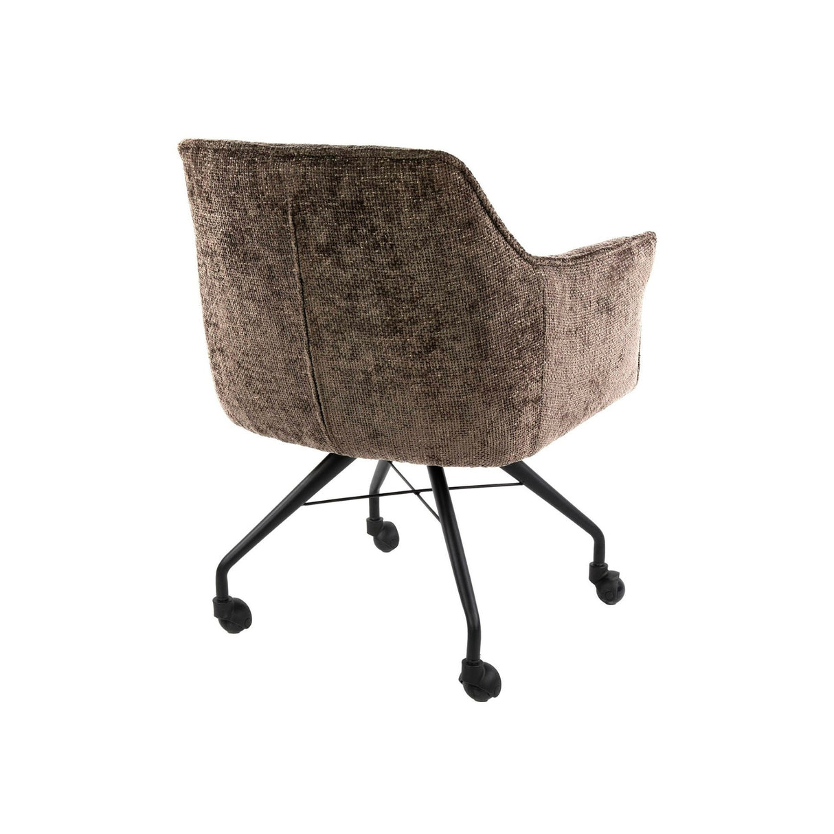 Sæt med 2 spisestuestole Richmond taupe stof med hjul 