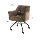 Sæt med 2 spisestuestole Richmond taupe stof med hjul 