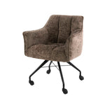 Sæt med 2 spisestuestole Richmond taupe stof med hjul 